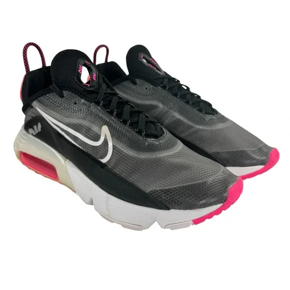 Nike Air Max 2090 Women's Shoes Size 11.5 Black Pink Silver DA4284-001 Lace Up - Picture 1 of 11